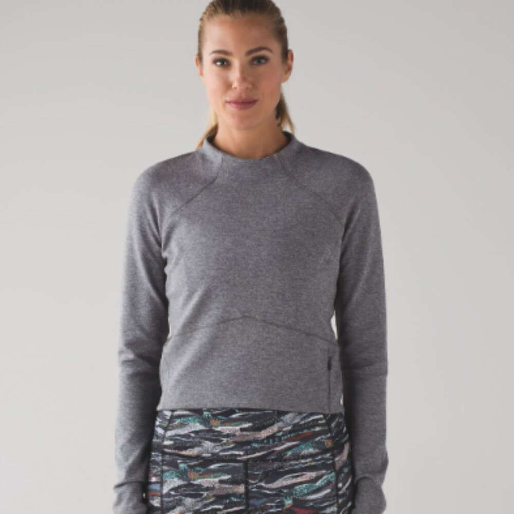 Lululemon Hill and Valley Mock Neck Long Sleeve Top Heathered Slate 6